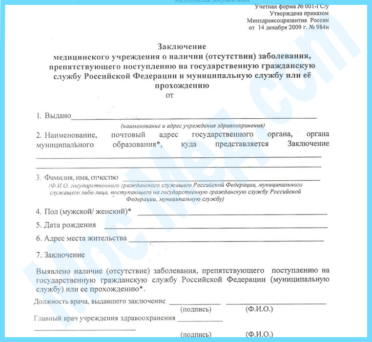 Купить справки справку 001 ГС/у для работы в Люберцах